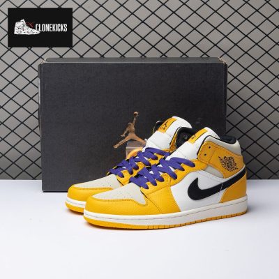 Air Jordan 1 Mid SE Lakers 852542-700 Unisex