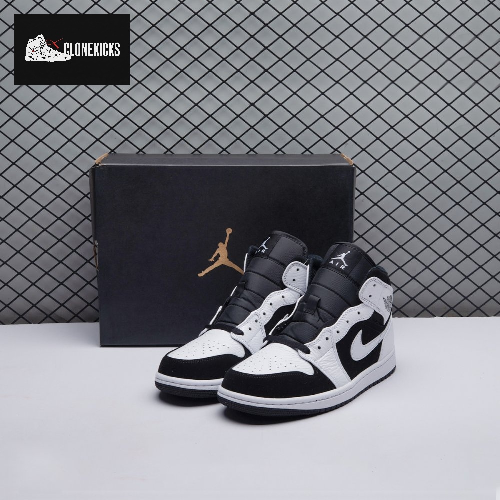 Air Jordan 1 Mid White Black Unisex