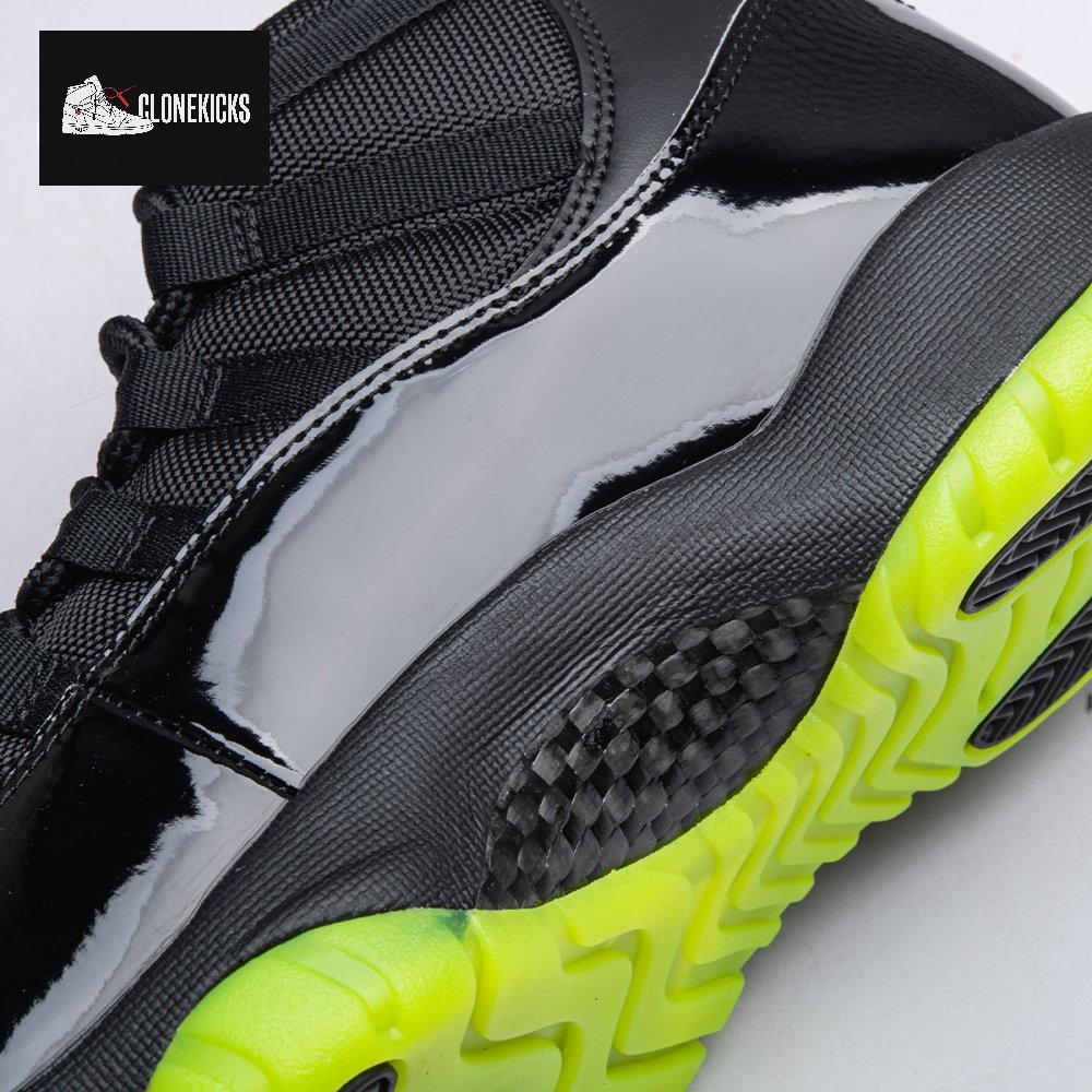 Air Jordan 11 GS Black Barely Volt Men's - Image 4