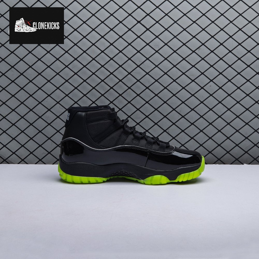 Air Jordan 11 GS Black Barely Volt Men's - Image 8