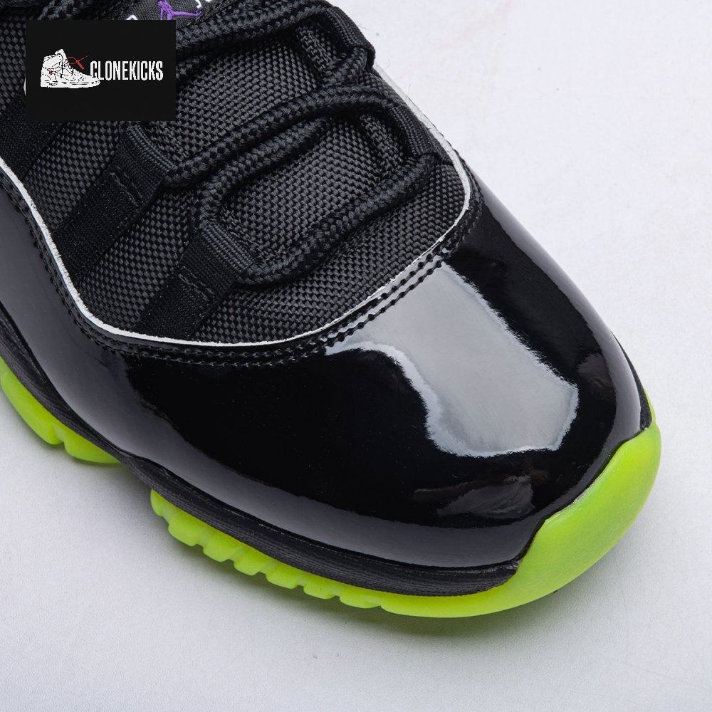 Air Jordan 11 GS Black Barely Volt Men's - Image 12