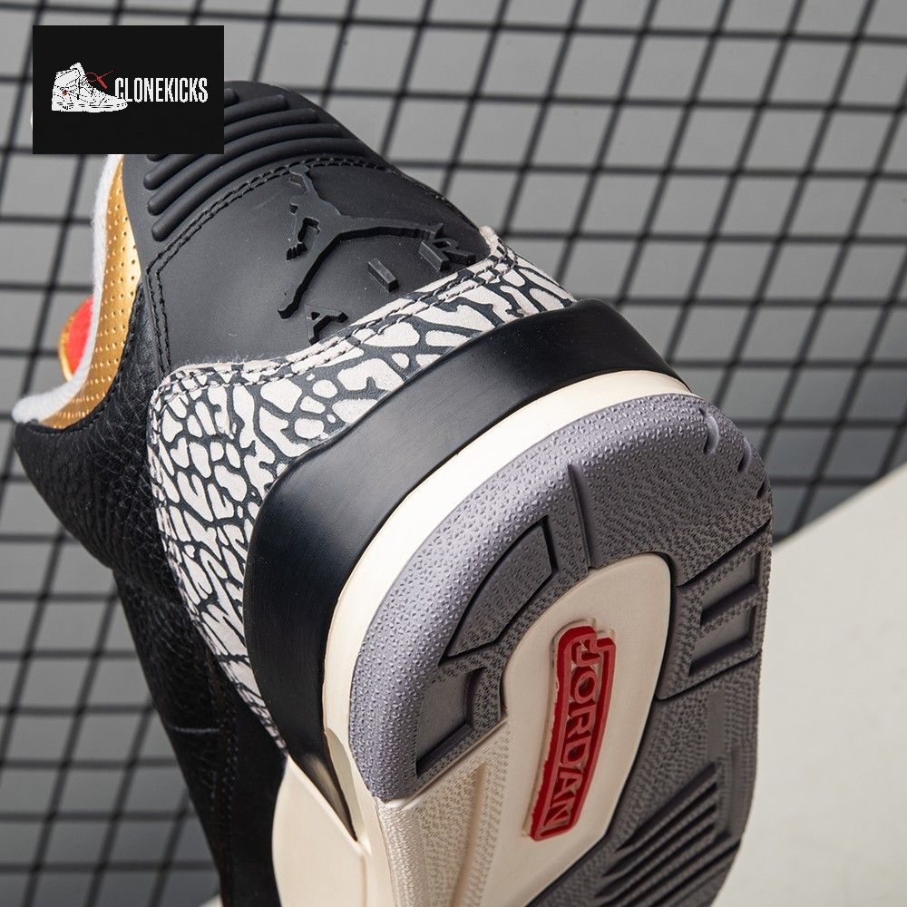 Air Jordan 3 Black Gold Men's - Image 2