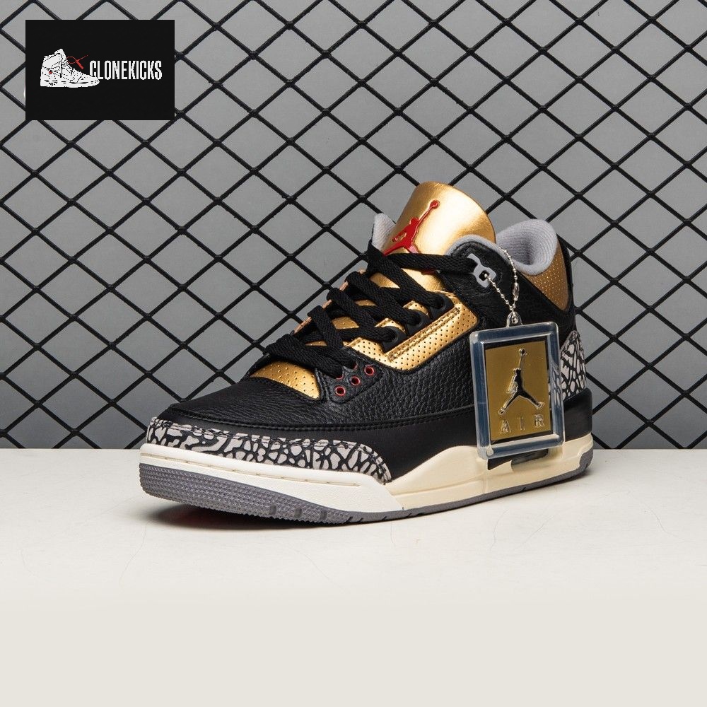 Air Jordan 3 Black Gold Men's - Image 3