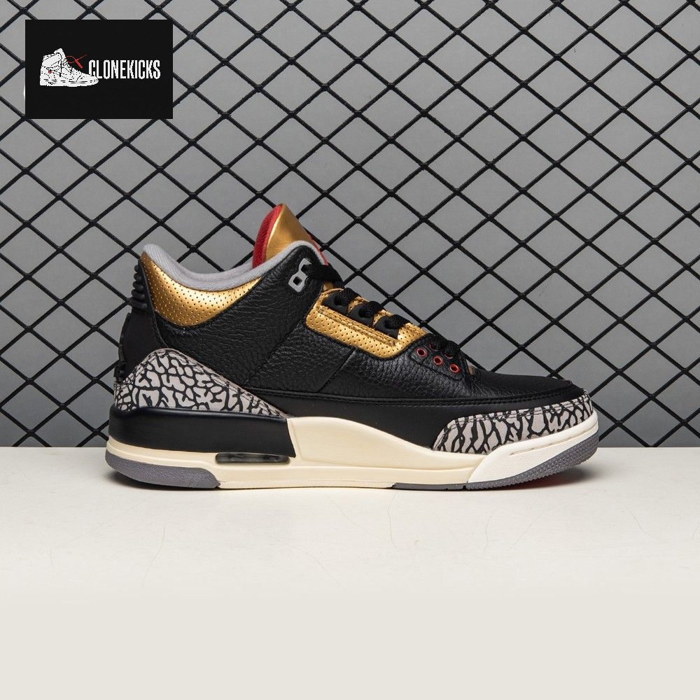 Air Jordan 3 Black Gold Men's - Image 5