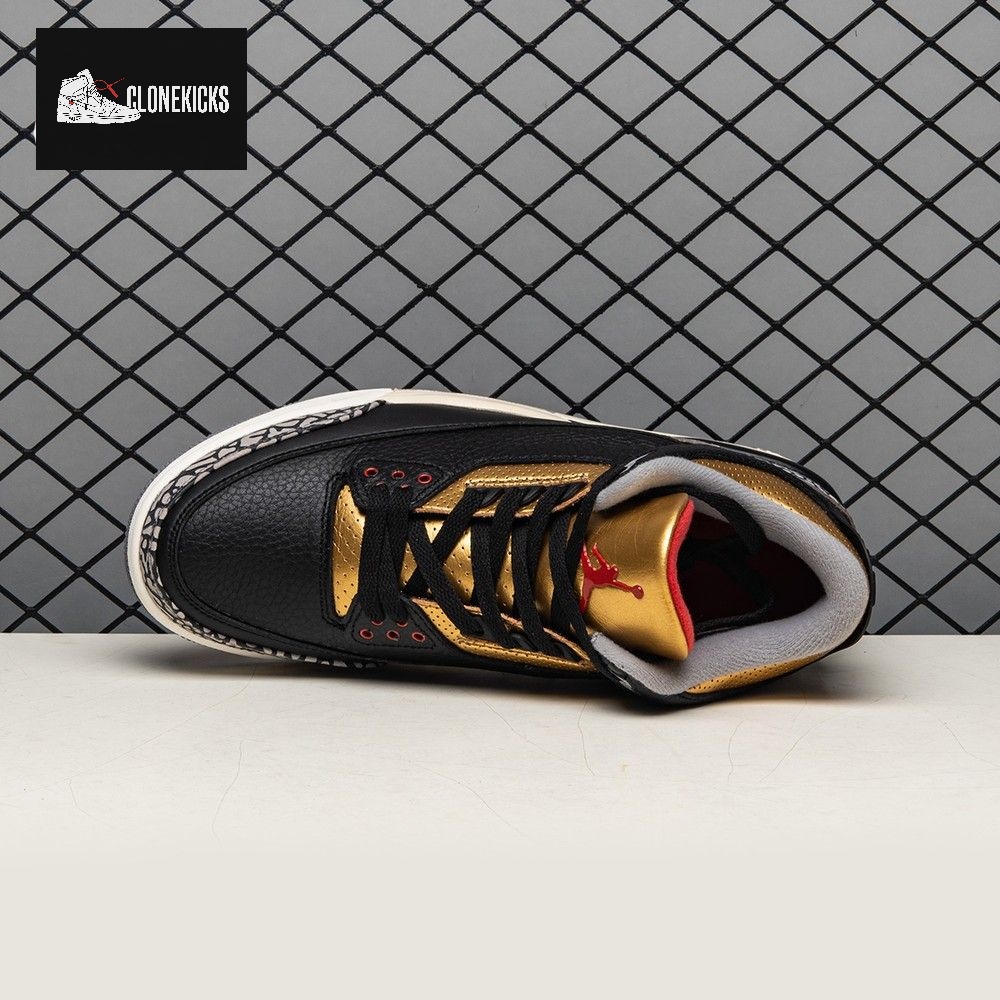 Air Jordan 3 Black Gold Men's - Image 7