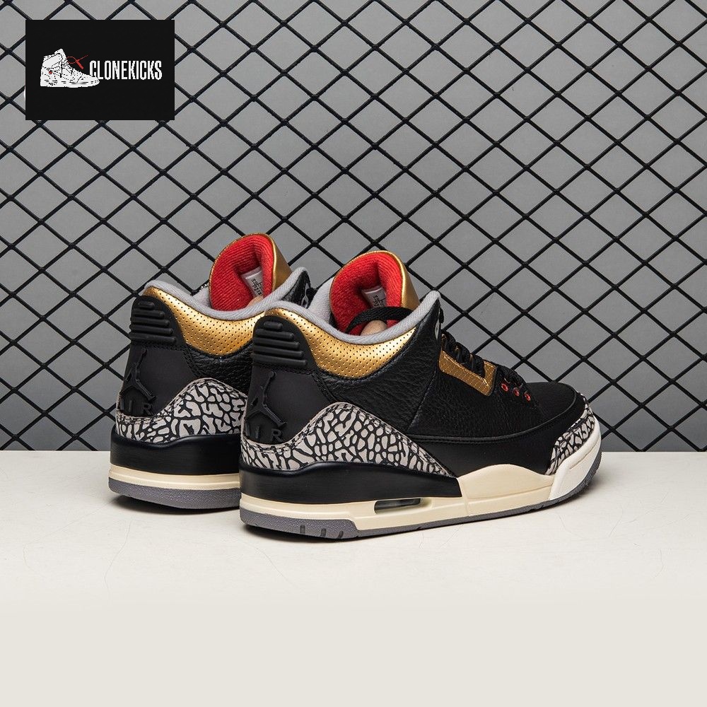 Air Jordan 3 Black Gold Men's - Image 8