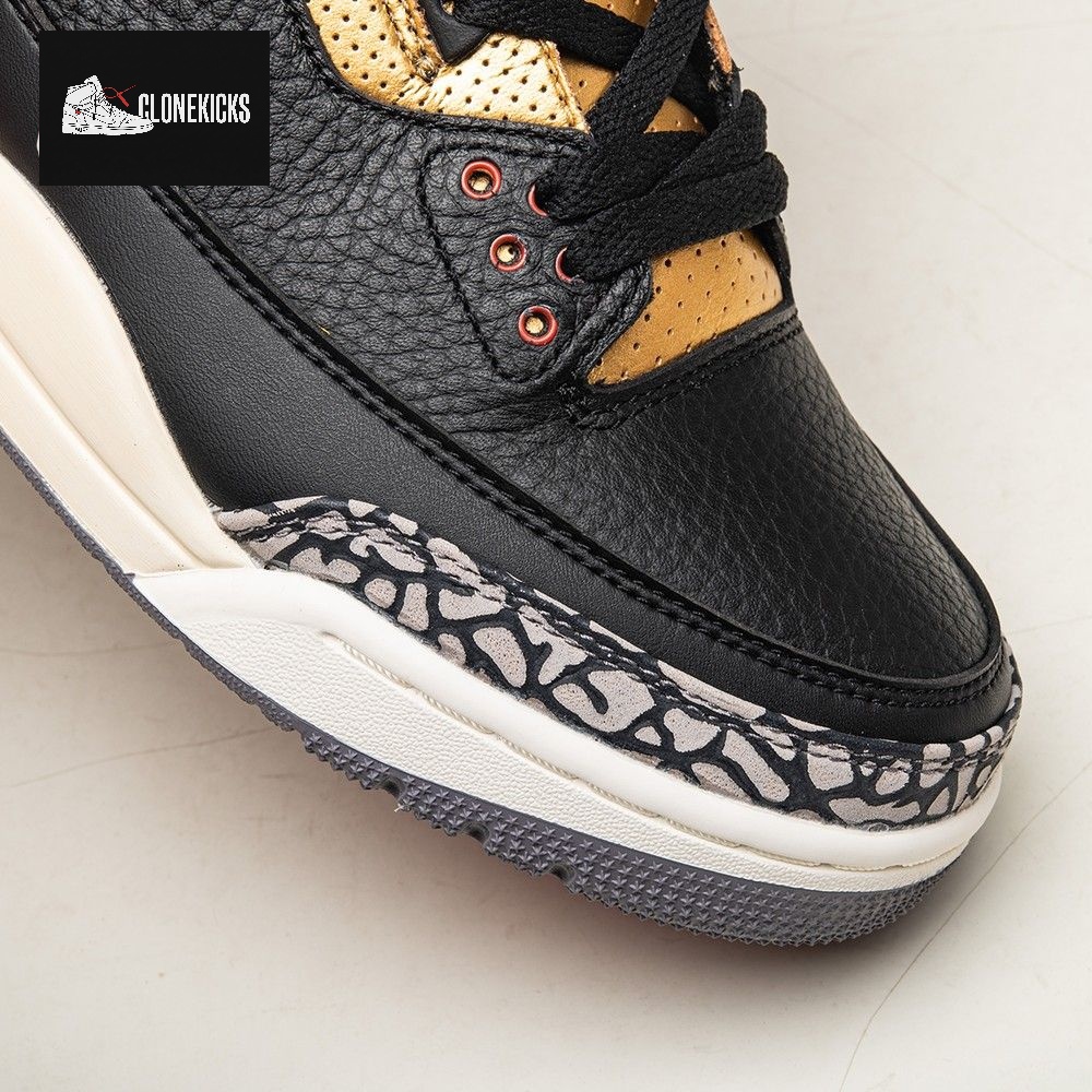Air Jordan 3 Black Gold Men's - Image 9