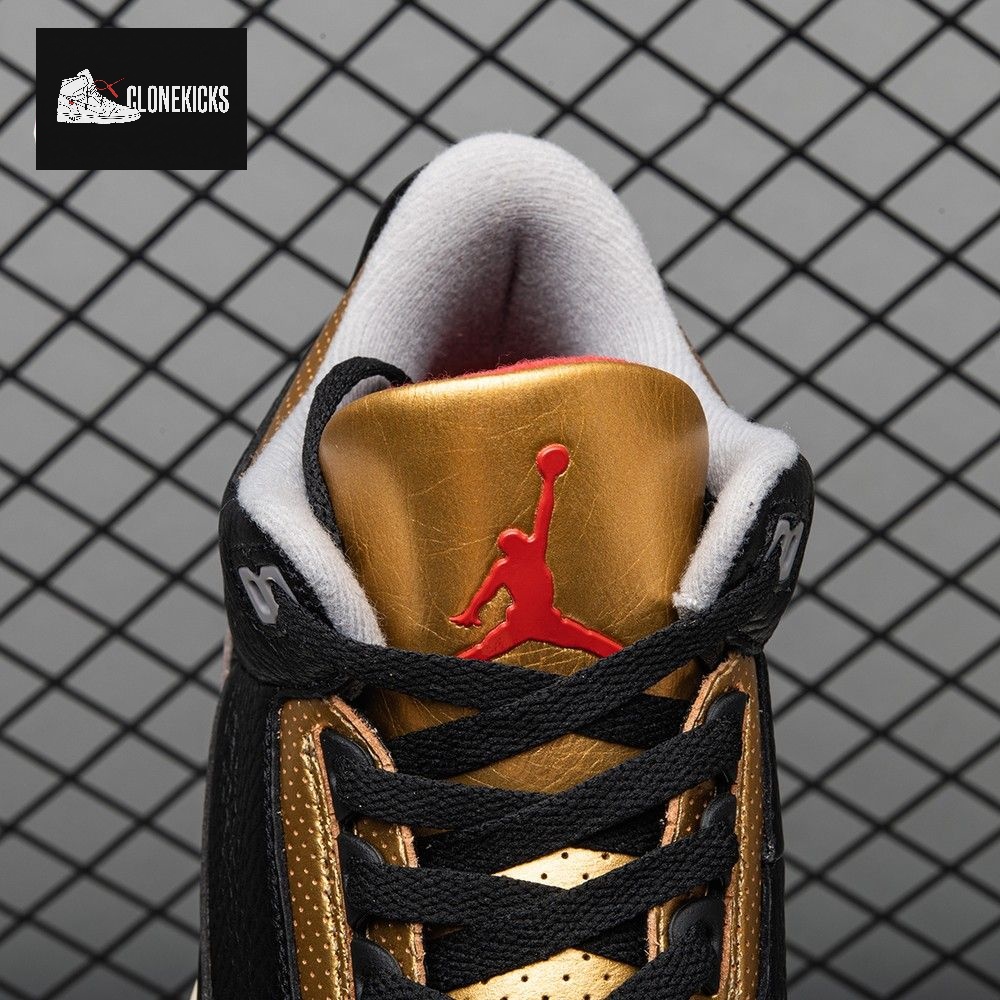 Air Jordan 3 Black Gold Men's - Image 10