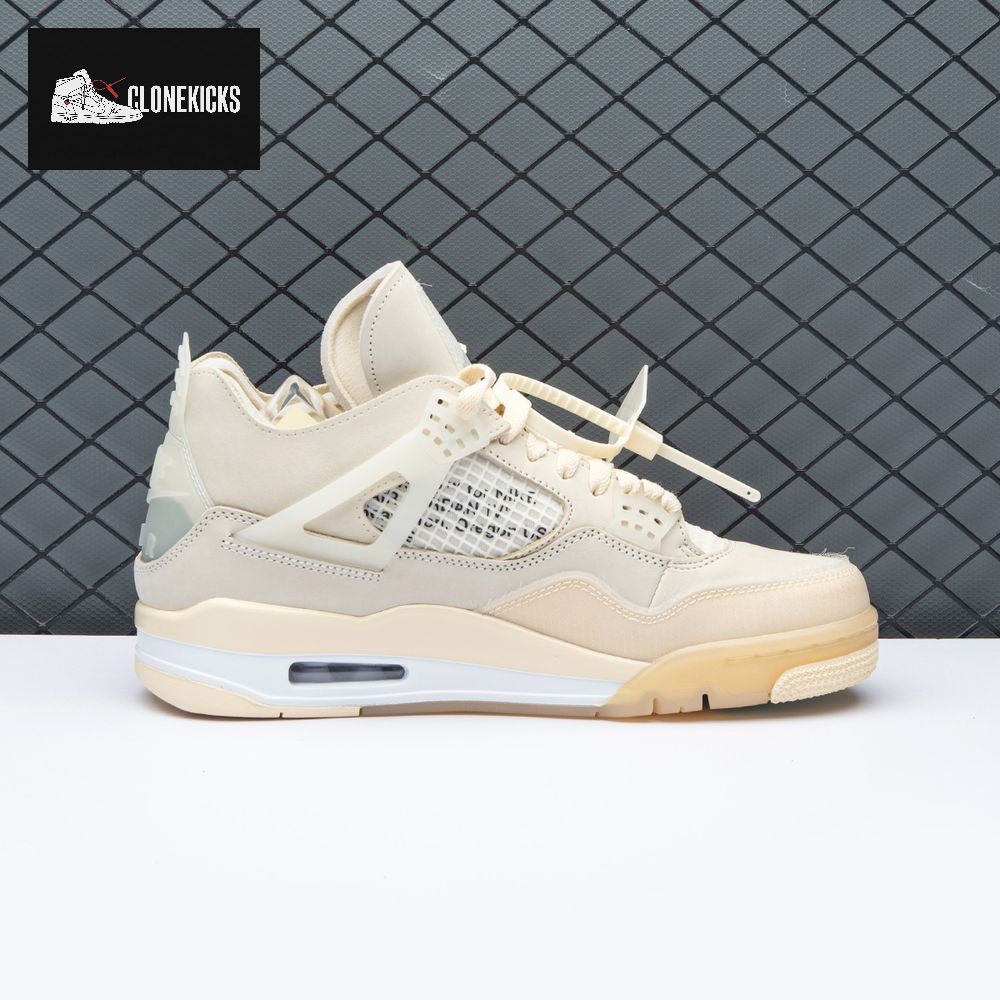Air Jordan 4 RERO x Off-White AJ4 OW Sail Unisex - Image 14