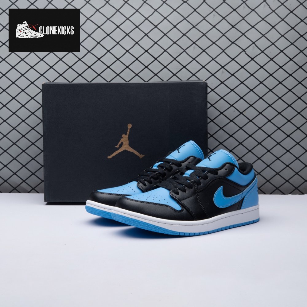 Jordan 1 Low Black University Blue 553558-041 Unisex
