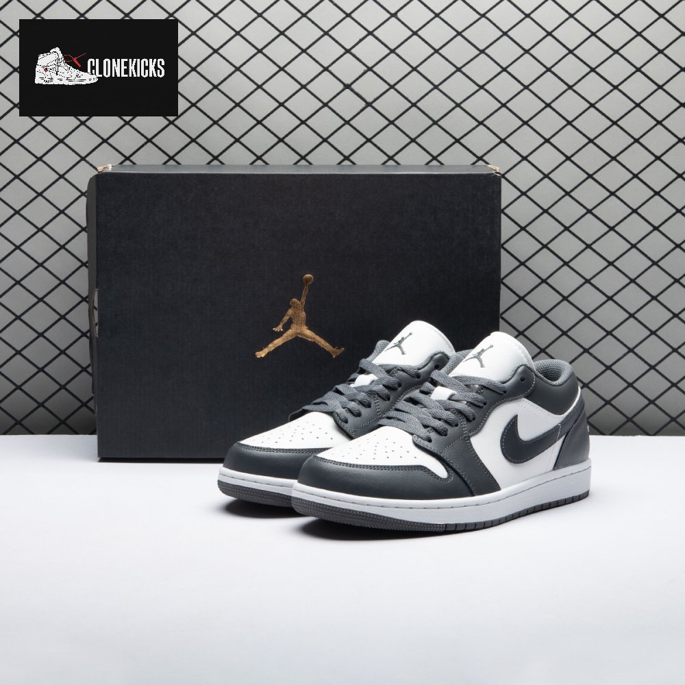 Jordan 1 Low Grey White 553558-044 Unisex