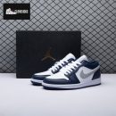 Jordan 1 Low Wolf Grey Midnight Navy 553558-141 Unisex