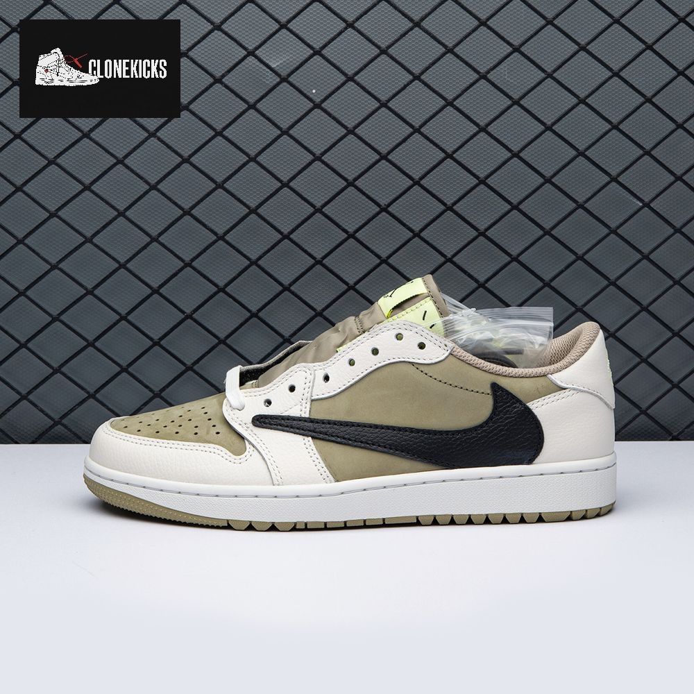 Jordan 1 Retro Low Golf Travis Scott Neutral Olive FZ3124-200 Unisex - Image 9