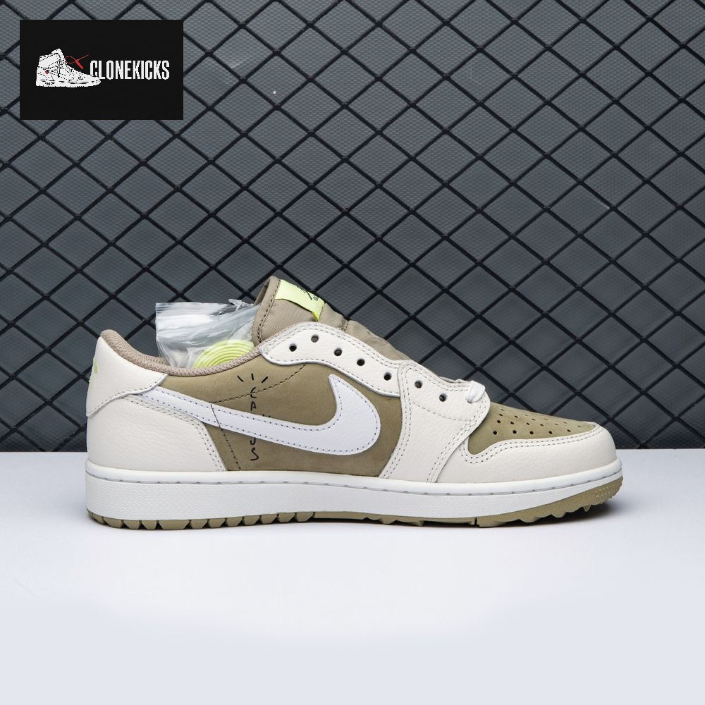 Jordan 1 Retro Low Golf Travis Scott Neutral Olive FZ3124-200 Unisex - Image 10