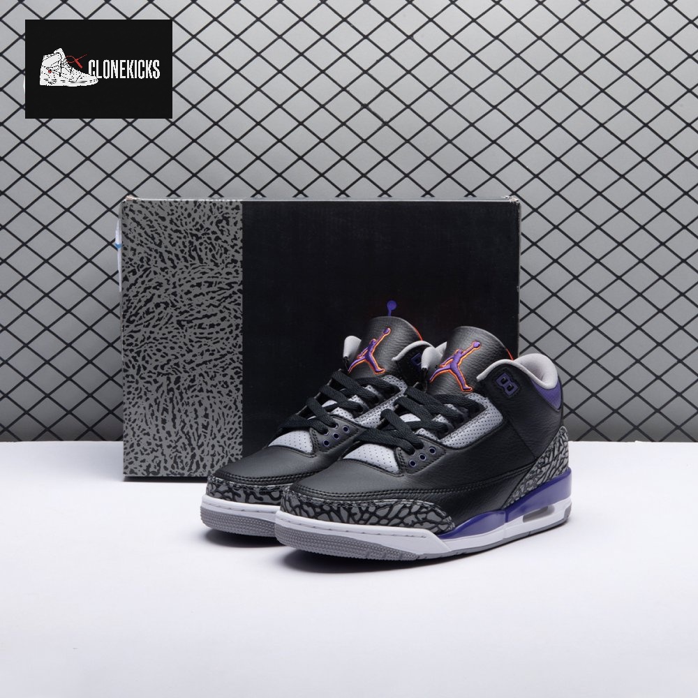 Jordan 3 Retro Black Court Purple CT8532-050 Men's