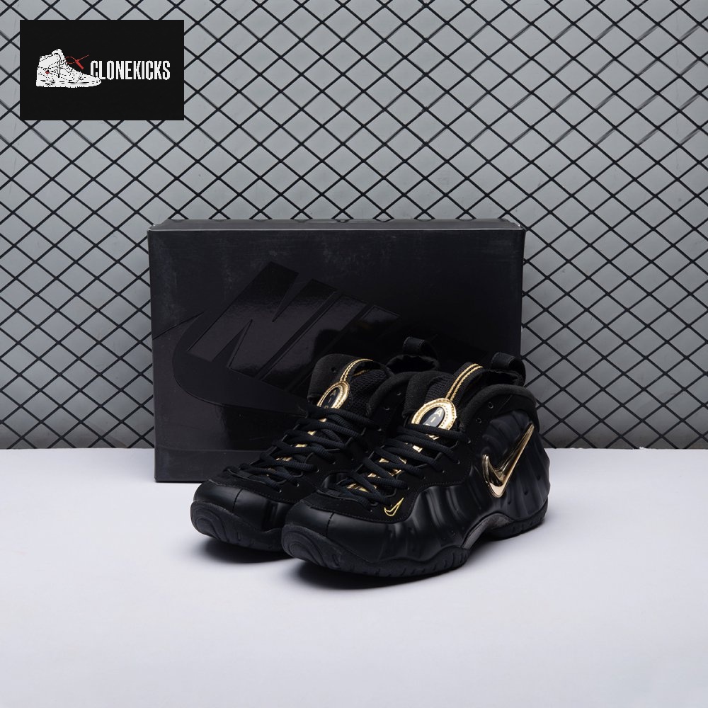 Nike Air Foamposite Pro Black Metallic Gold 624041-009 Unisex