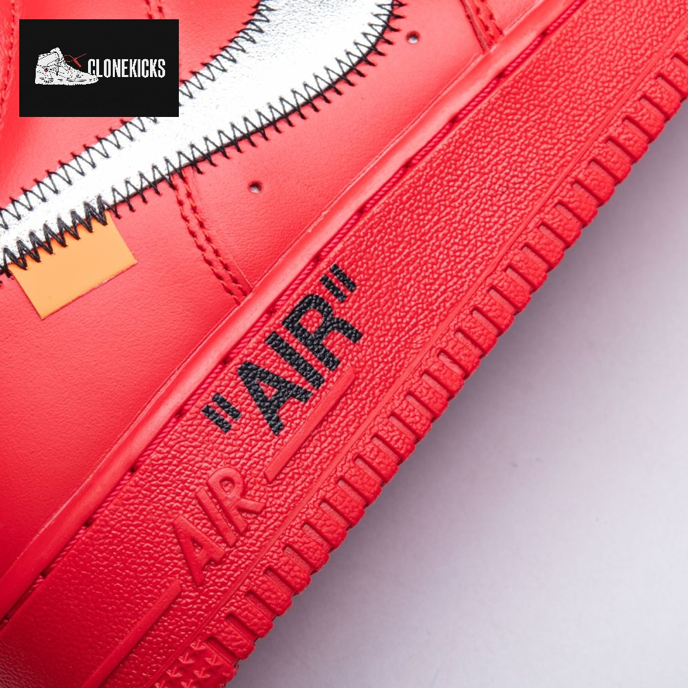 Nike Air Force 1 Low Off-White Red Unisex - Image 2