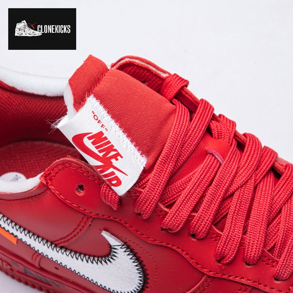 Nike Air Force 1 Low Off-White Red Unisex - Image 3