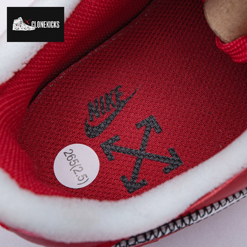 Nike Air Force 1 Low Off-White Red Unisex - Image 5
