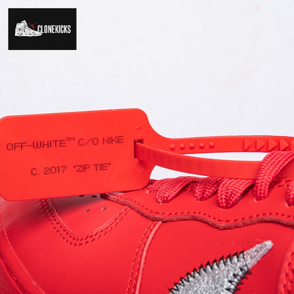 Nike Air Force 1 Low Off-White Red Unisex - Image 6