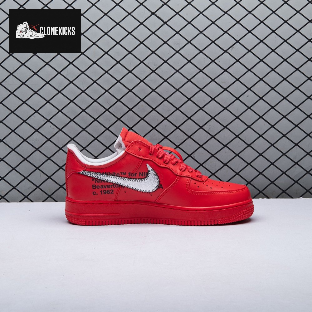 Nike Air Force 1 Low Off-White Red Unisex - Image 10