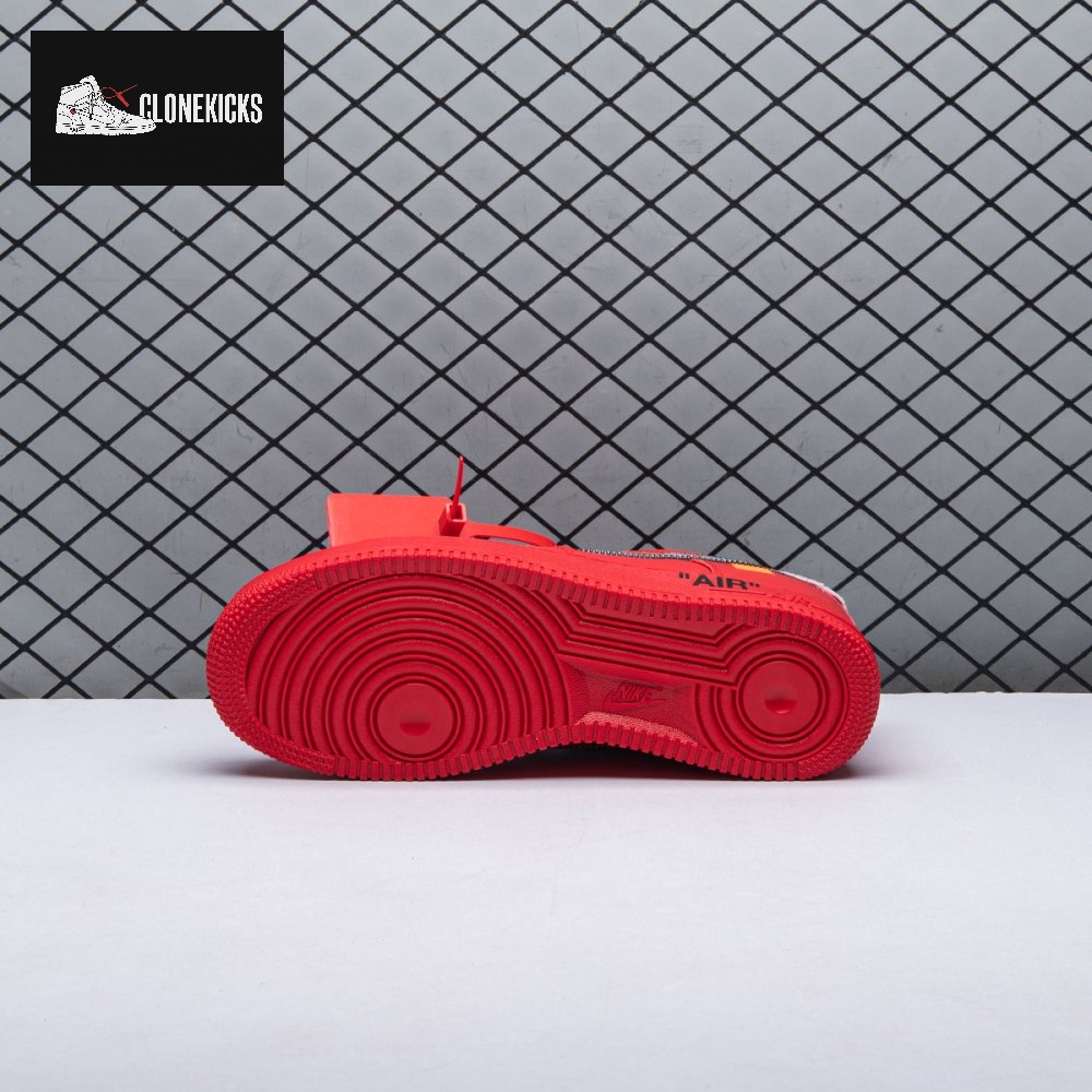 Nike Air Force 1 Low Off-White Red Unisex - Image 11