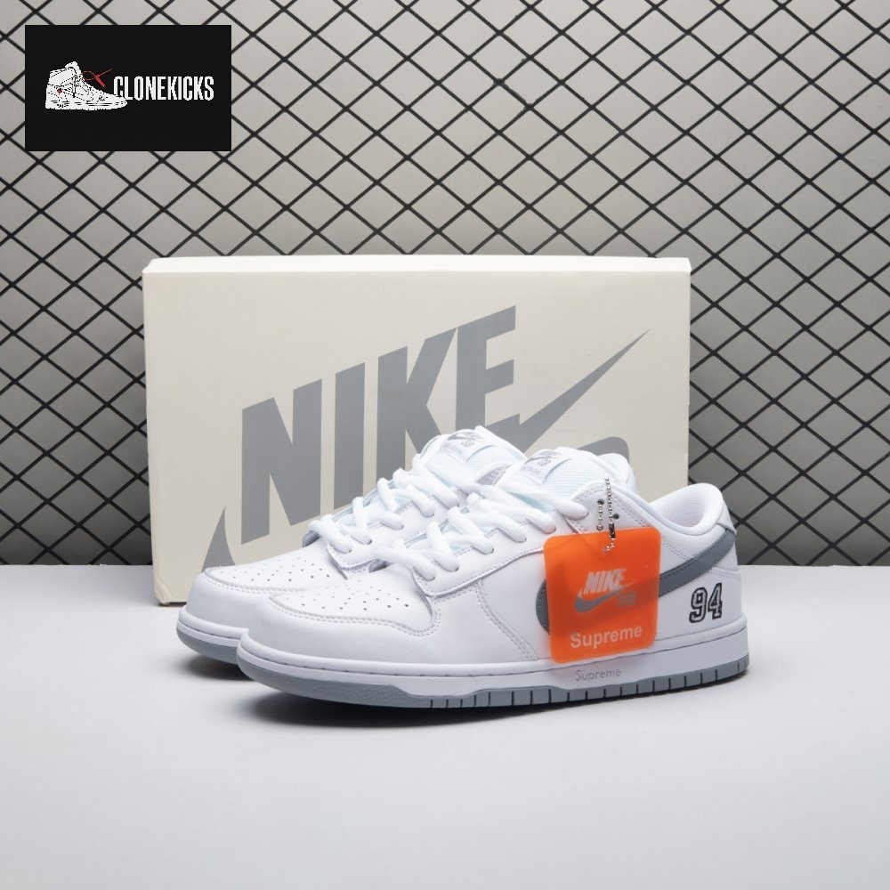 Nike SB Dunk Low 94 White Metallic Silver HQ8487-100 Unisex