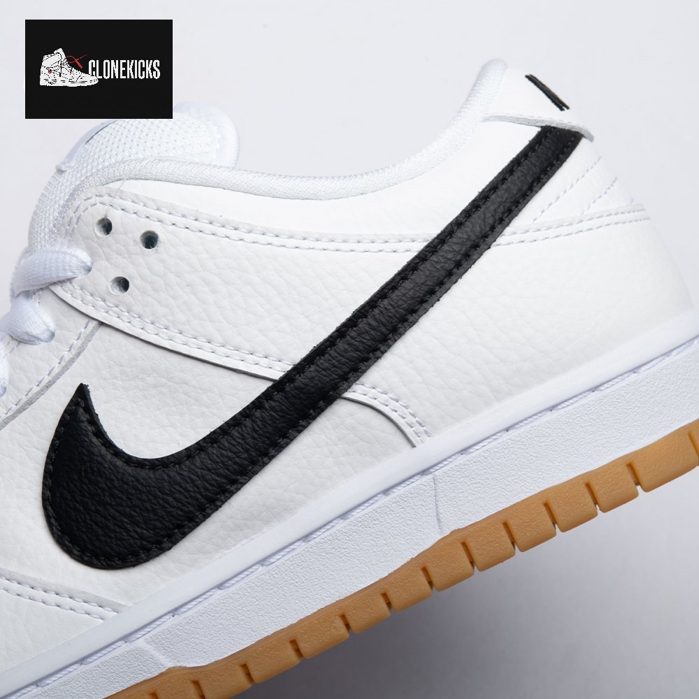 Nike SB Dunk Low Orange Label White Black Unisex - Image 4