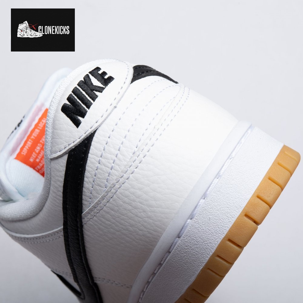 Nike SB Dunk Low Orange Label White Black Unisex - Image 5