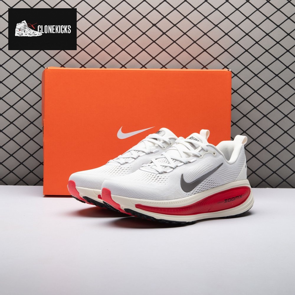 Nike Vomero 18 Platinum Tint Siren Red Light Smoke Grey Metallic Pewter HM6803-001 Unisex