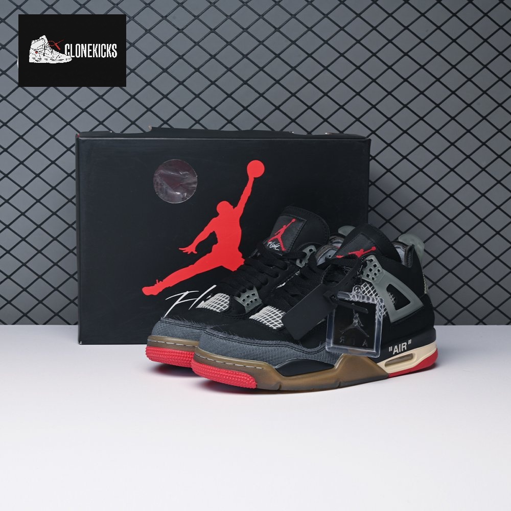 Off-White X Air Jordan 4 Bred CV9388-001 Unisex