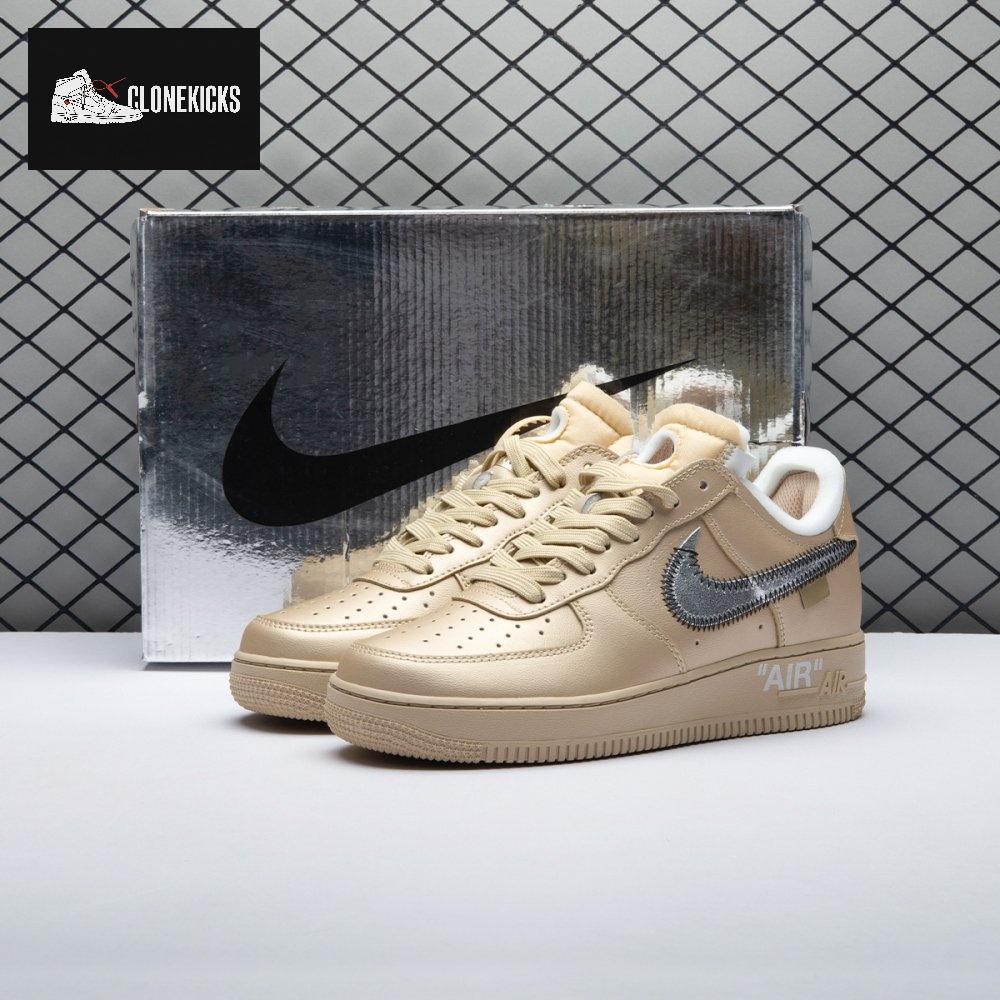 Off-White x Nike Air Force 1 07 Low Metal Gold OW Silver DX1419-900 Unisex