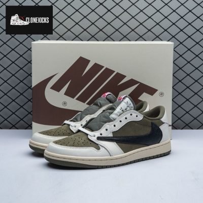 Travis Scott x Air Jordan 1 Low OG Medium Olive DM7866 200 Unisex
